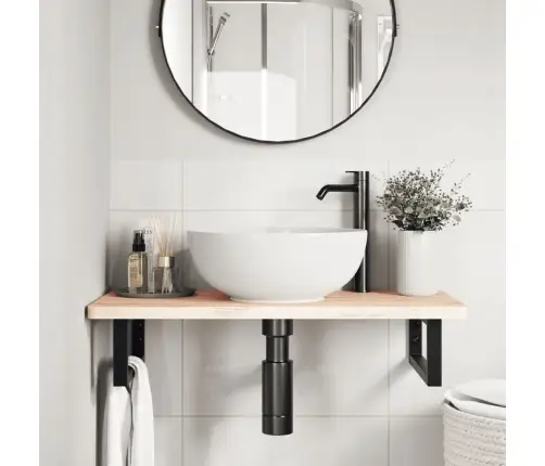 Plauktu Kronšteini Izlietnei, 2 Gb., Melns, Taisnstūra, Tērauds Vidaxl