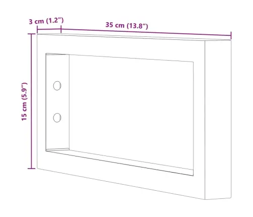 Plauktu Kronšteini Izlietnei, 2 Gb., Melns, Taisnstūra, Tērauds Vidaxl