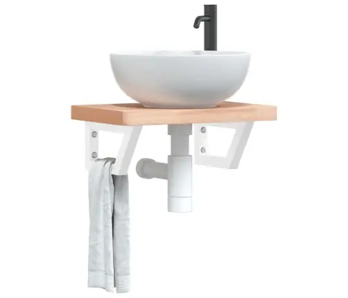 Lentynų Laikikliai Praustuvui, 2Vnt., Balti, Plienas