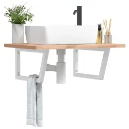 Plauktu Kronšteini Izlietnei, 2 Gb., Balti, Trapeces, Tērauds Vidaxl