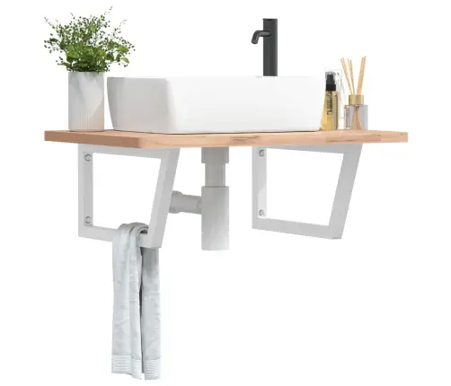 Plauktu Kronšteini Izlietnei, 2 Gb., Balti, Trapeces, Tērauds Vidaxl