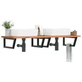 Plauktu Kronšteini Izlietnei, 2 Gb., Melni, Trapeces, Tērauds Vidaxl