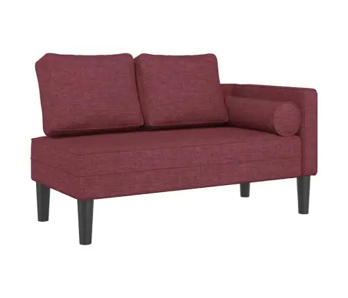 Poilsio Sofa Su Ilga Pagalve, Raudonojo Vyno Spalvos, Audinys