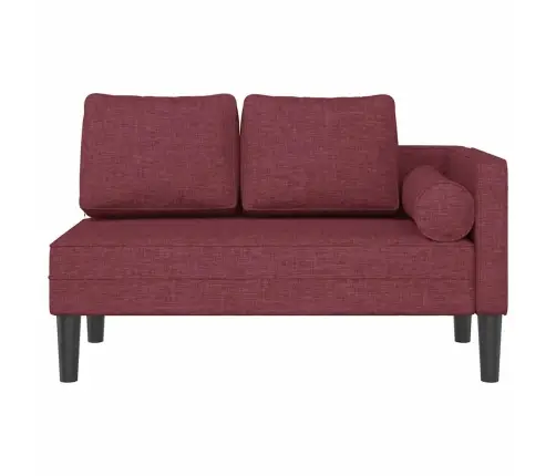 Poilsio Sofa Su Ilga Pagalve, Raudonojo Vyno Spalvos, Audinys
