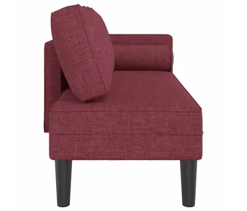 Poilsio Sofa Su Ilga Pagalve, Raudonojo Vyno Spalvos, Audinys