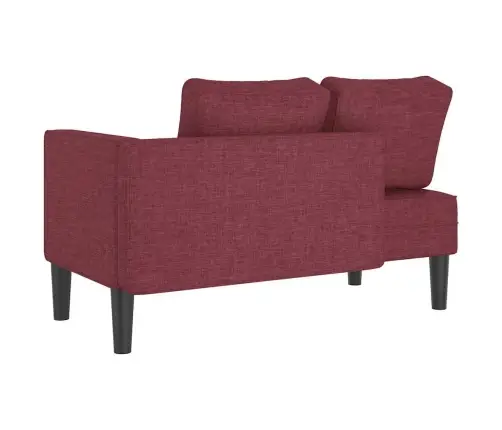 Poilsio Sofa Su Ilga Pagalve, Raudonojo Vyno Spalvos, Audinys