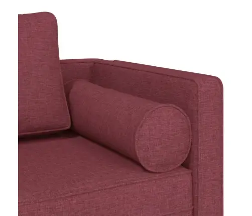 Poilsio Sofa Su Ilga Pagalve, Raudonojo Vyno Spalvos, Audinys