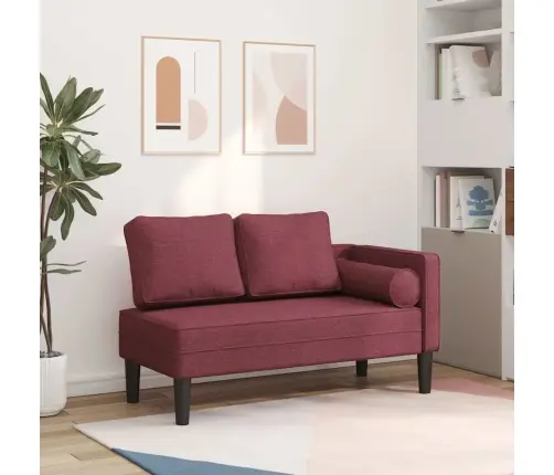 Poilsio Sofa Su Ilga Pagalve, Raudonojo Vyno Spalvos, Audinys