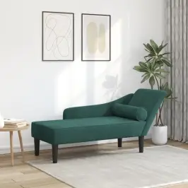 Poilsio Sofa Su Pagalvėlėmis, Tamsiai Žalios Spalvos, Aksomas