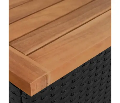 Sodo Sofos Komplektas, 2 Dalių, Juodas, Poliratanas Ir Akacija