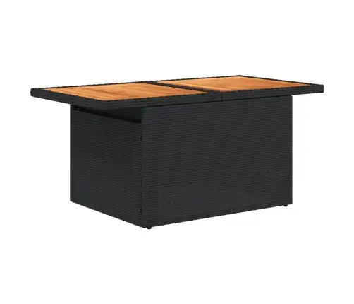 Sodo Sofos Komplektas, 2 Dalių, Juodas, Poliratanas Ir Akacija