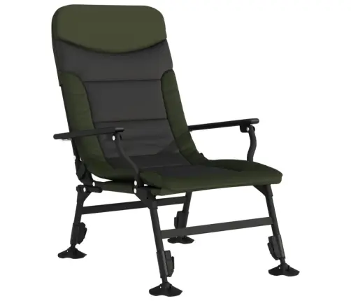 Makšķerēšanas Krēsls Ar Roku Balstiem, Saliekams, Zaļš Vidaxl