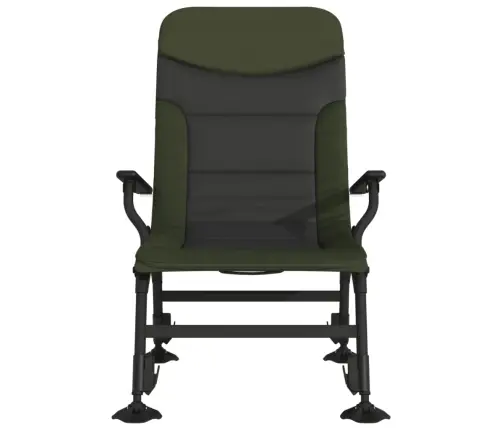 Makšķerēšanas Krēsls Ar Roku Balstiem, Saliekams, Zaļš Vidaxl