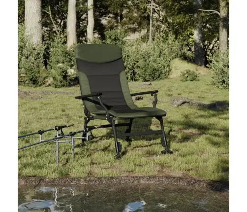 Makšķerēšanas Krēsls Ar Roku Balstiem, Saliekams, Zaļš Vidaxl