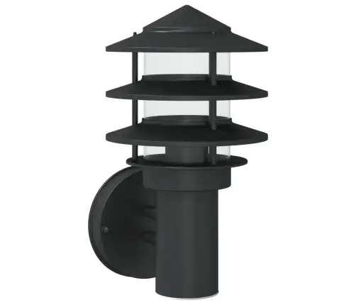 Āra Sienas Lampa, Melns, Nerūsējošs Tērauds Vidaxl