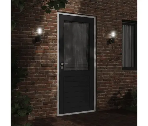 Āra Sienas Lampa, Melns, Nerūsējošs Tērauds Vidaxl