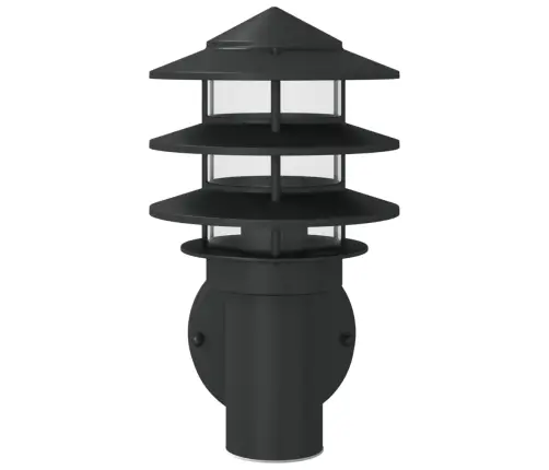 Āra Sienas Lampa, Melns, Nerūsējošs Tērauds Vidaxl