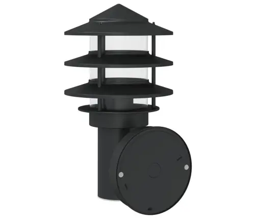 Āra Sienas Lampa, Melns, Nerūsējošs Tērauds Vidaxl