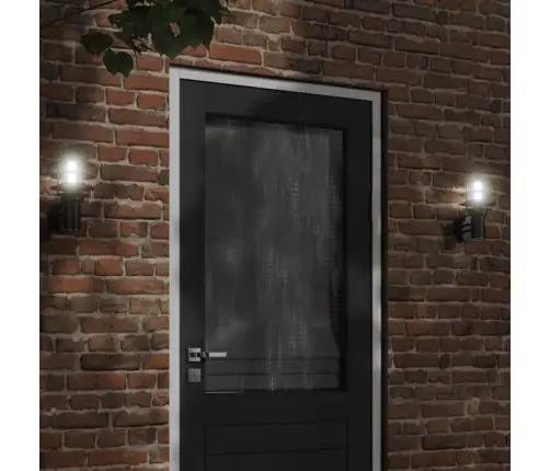 Āra Sienas Lampa, Melns, Nerūsējošs Tērauds Vidaxl