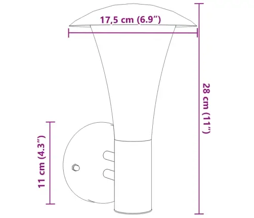 Āra Sienas Lampa, Sudrabaina, Nerūsējošs Tērauds Vidaxl