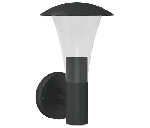 Āra Sienas Lampa, Melns, Nerūsējošs Tērauds Vidaxl