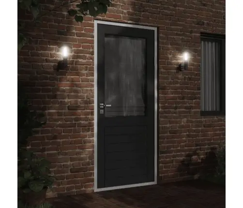 Āra Sienas Lampa, Melns, Nerūsējošs Tērauds Vidaxl