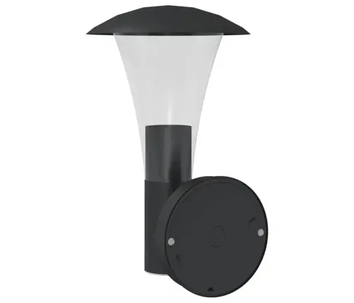 Āra Sienas Lampa, Melns, Nerūsējošs Tērauds Vidaxl