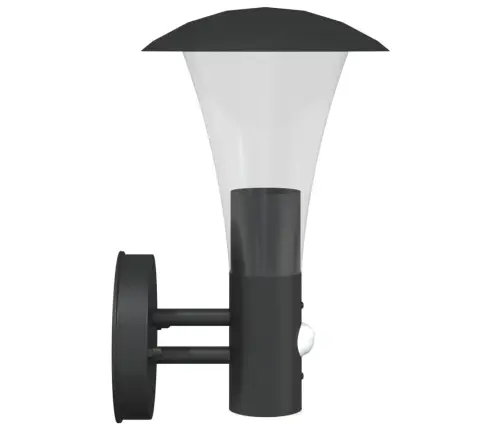 Āra Sienas Lampas Ar Sensoru, 2 Gab., Melns, Nerūsējošs Tērauds Vidaxl