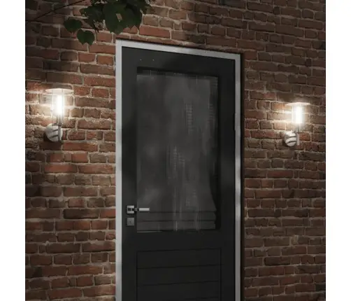 Āra Sienas Lampas, 2 Gab., Sudraba Krāsa, Nerūsējošs Tērauds Vidaxl