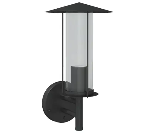 Āra Sienas Lampa, Melns, Nerūsējošs Tērauds Vidaxl