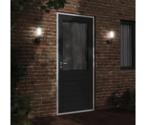 Āra Sienas Lampa, Melns, Nerūsējošs Tērauds Vidaxl