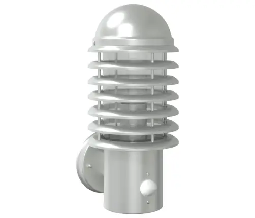 Āra Sienas Lampa Ar Sensoru, Sudrabaina, Nerūsējošais Tērauds Vidaxl