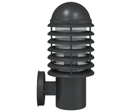 Āra Sienas Lampa, Melns, Nerūsējošs Tērauds Vidaxl