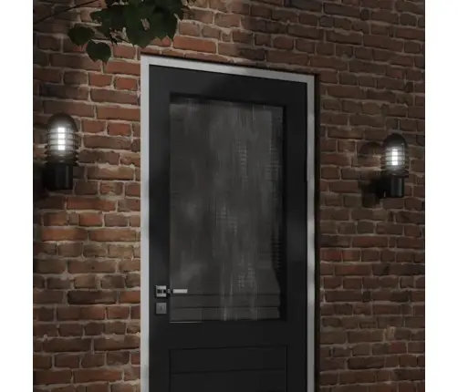 Āra Sienas Lampa, Melns, Nerūsējošs Tērauds Vidaxl