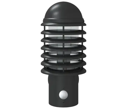 Āra Sienas Lampa Ar Sensora, Melns, Nerūsējošais Tērauds Vidaxl