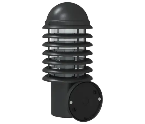 Āra Sienas Lampa Ar Sensora, Melns, Nerūsējošais Tērauds Vidaxl