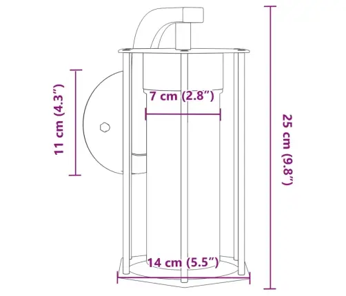 Õue Seinavalgusti, Must, Roostevaba Teras