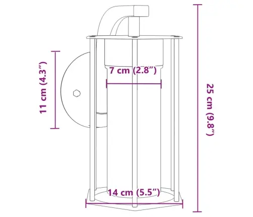 Āra Sienas Lampas, 2 Gab., Melns, Nerūsējošs Tērauds Vidaxl