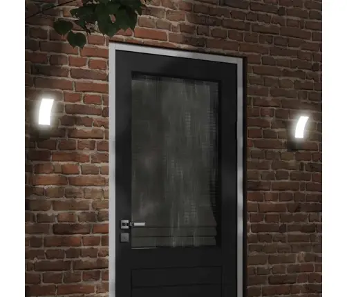 Āra Led Sienas Lampas, 2 Gab., Melnas, Liets Alumīnijs Vidaxl