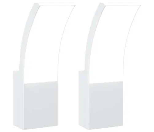 Āra Led Sienas Lampas, 2 Gab., Balta, Liets Alumīnijs Vidaxl