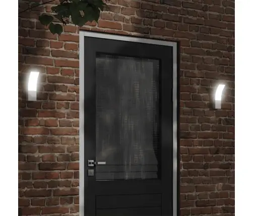 Āra Led Sienas Lampas, 2 Gab., Balta, Liets Alumīnijs Vidaxl