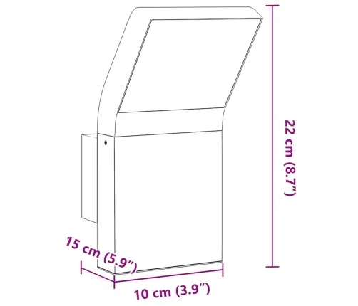 Āra Led Sienas Lampa, Melnas, Liets Alumīnijs Vidaxl
