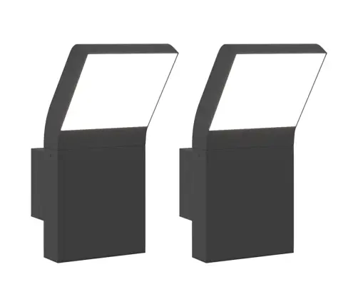 Õue Led-Seinavalgustid 2 Tk, Must, Survevalatud Alumiinium