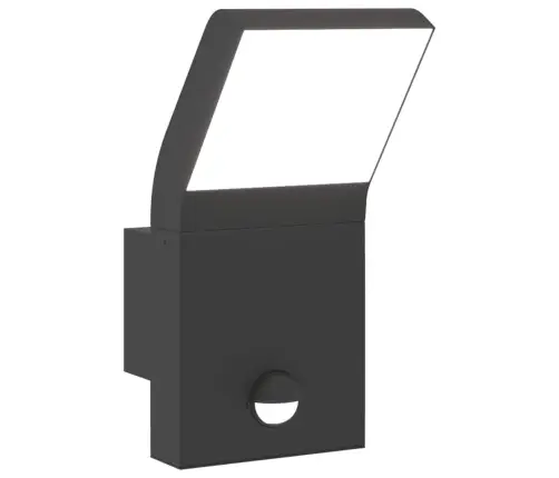 Āra Led Sienas Lampa Ar Sensora, Melns, Liets Alumīnijs Vidaxl