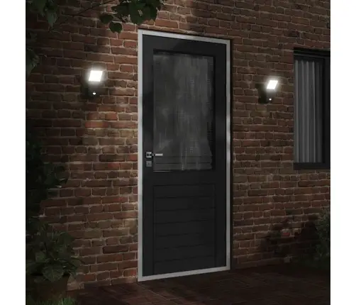 Āra Led Sienas Lampa Ar Sensora, Melns, Liets Alumīnijs Vidaxl