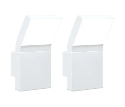 Āra Led Sienas Lampas, 2 Gab., Balta, Liets Alumīnijs Vidaxl