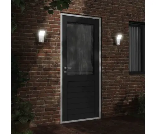 Āra Led Sienas Lampas Ar Sensoru 2 Gab. Balta Liets Alumīnijs Vidaxl