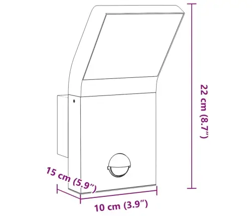 Āra Led Sienas Lampas Ar Sensoru 2 Gab. Balta Liets Alumīnijs Vidaxl