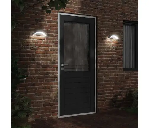 Āra Led Sienas Lampas, 2 Gab., Melnas, Liets Alumīnijs Vidaxl