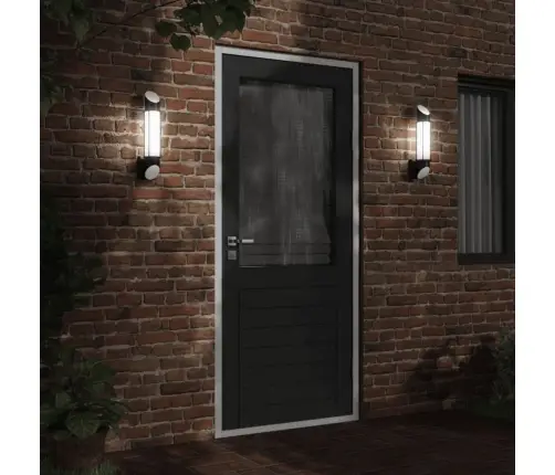 Āra Sienas Lampas, 2 Gab., Melns, Nerūsējošs Tērauds Vidaxl